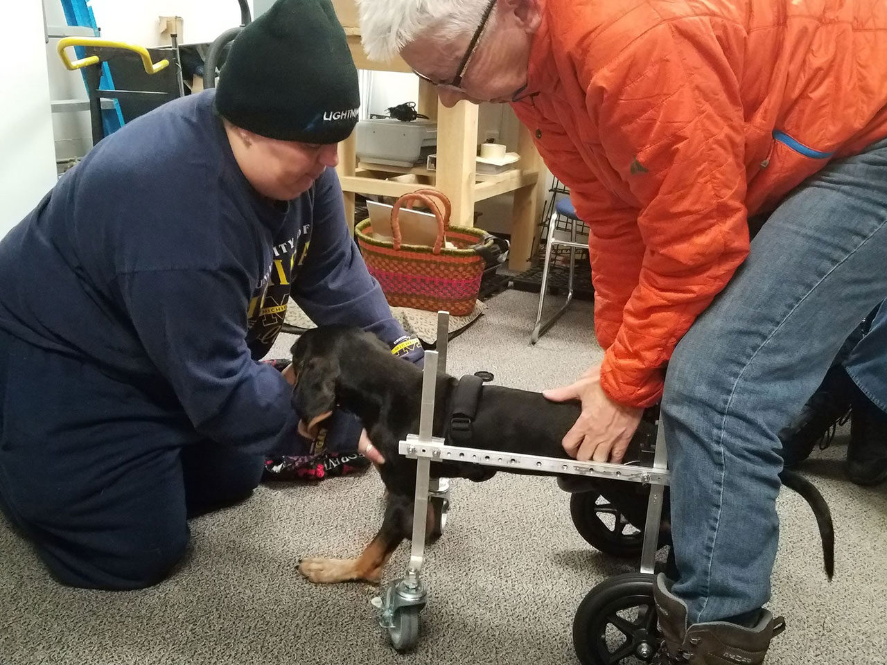 Jennifer and Susan at a therapy session for our Rosco
