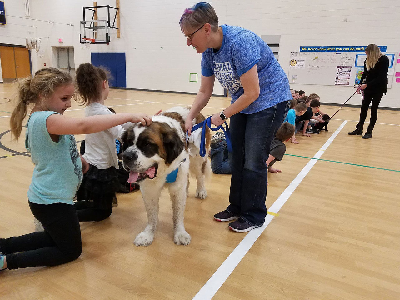 Greeting Roscommon School students