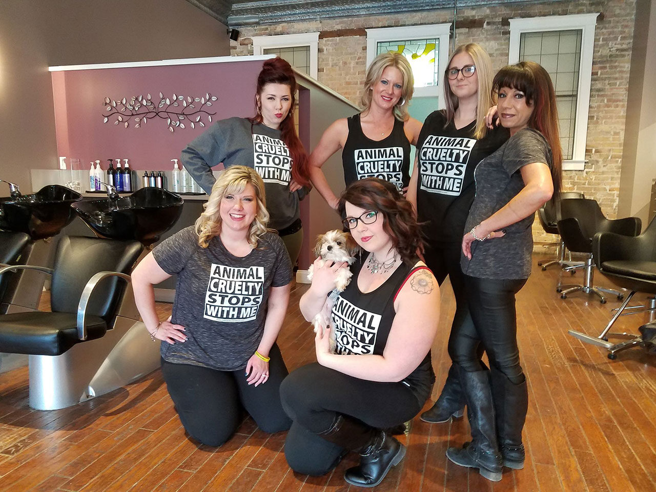 Sporting our CRUELTY shirts