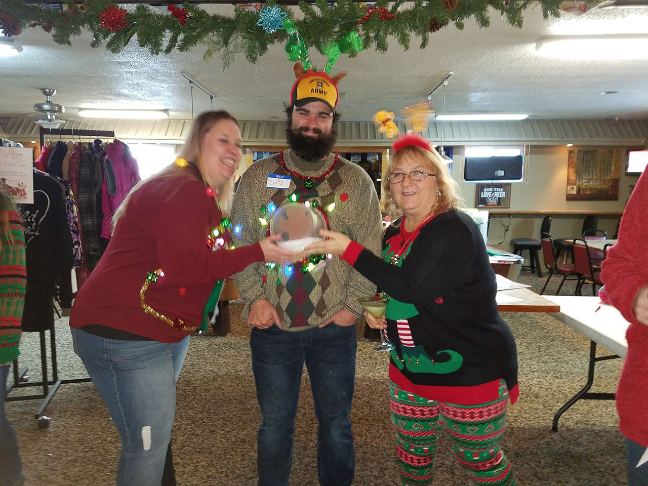 Chris, our human snowglobe