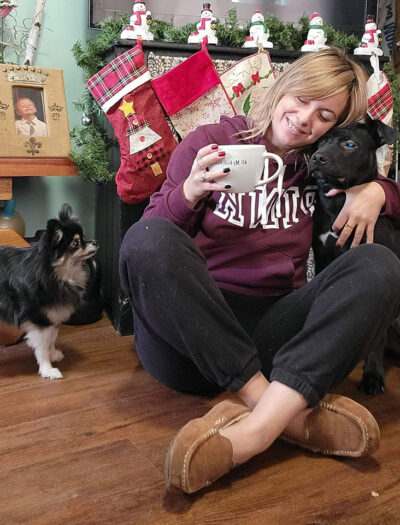 MELISSA SULLIVAN with foster pup Brock